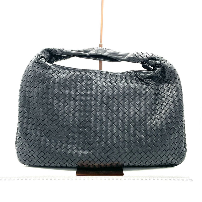 Sold Bottega Veneta Intrecciato Hobo Bag Large Black Lambskin leather