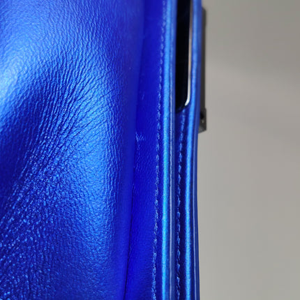 Chanel Le Boy Small Electric Royal Blue Patent Leather Bag