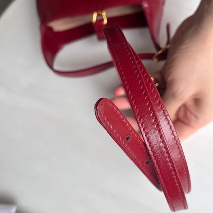 Sold Gucci Jackie 1961 Mini Burgundy Leather Bag with Adjustable Strap
