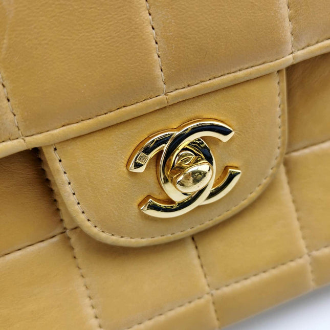 Sold Chanel East West Chocolate Bar Beige Leather