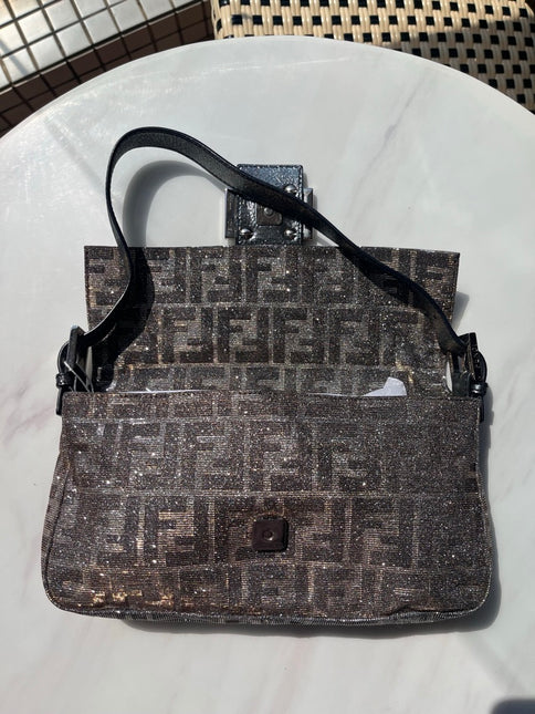 Sold Fendi Baguette Glitter Zucca Print Shoulder bag