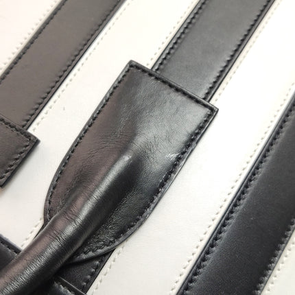 Saint Laurent Sac De Jour Small Black and White Striped Leather Handbag