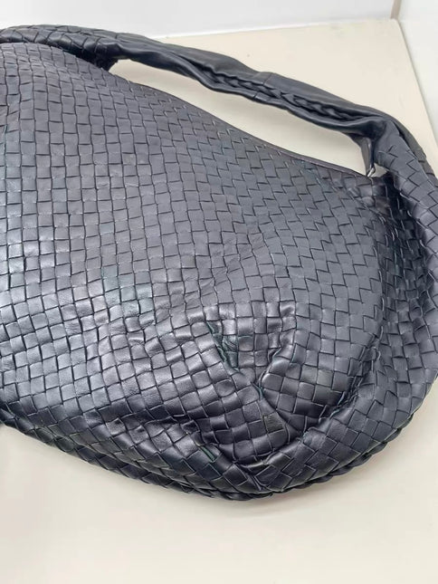Bottega Veneta Belly Hobo Intrecciato Leather Black Large 55cm