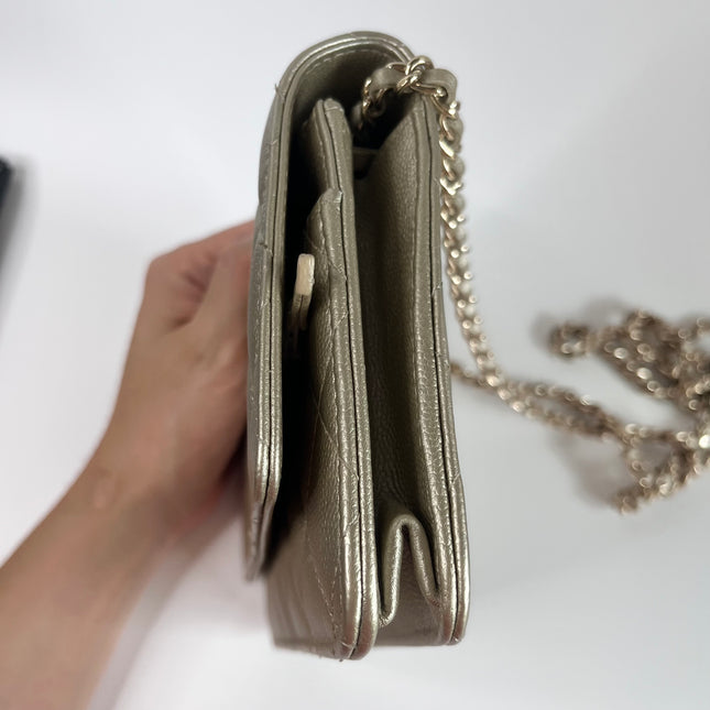 Sold Chanel Wallet On Chains WOC Timeless/ Classic Gold Caviar Leather