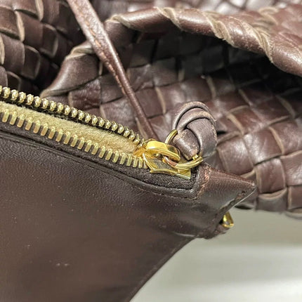 Bottega Veneta Cabat Tote Intreccio Leather Chocolate Brown 42cm