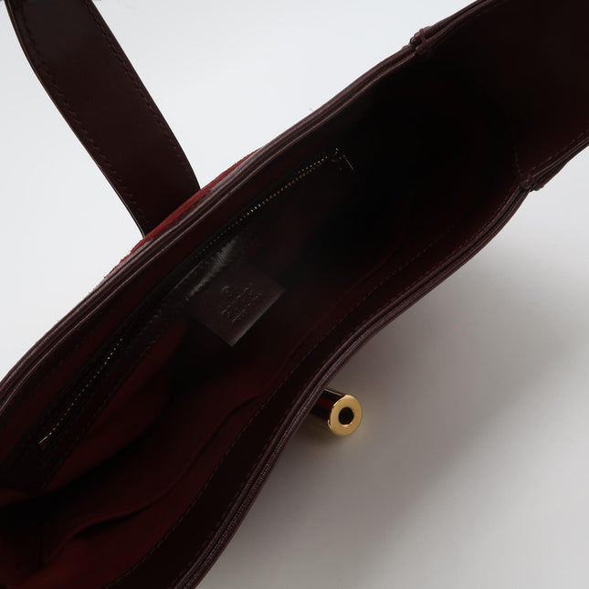 Gucci Jackie 1961 Small Burgundy Suede and Leather Bag
