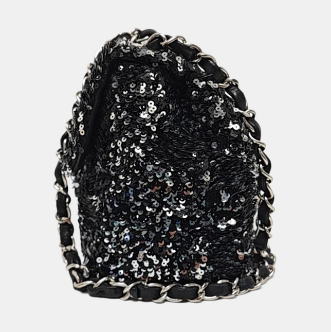 Chanel Mini Flap Bag Mini Black Glitter Sequins