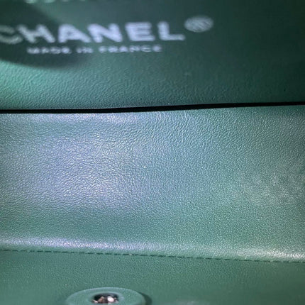Chanel Classic Flap Mini 2019 Green Lambskin Leather Silver Hardware
