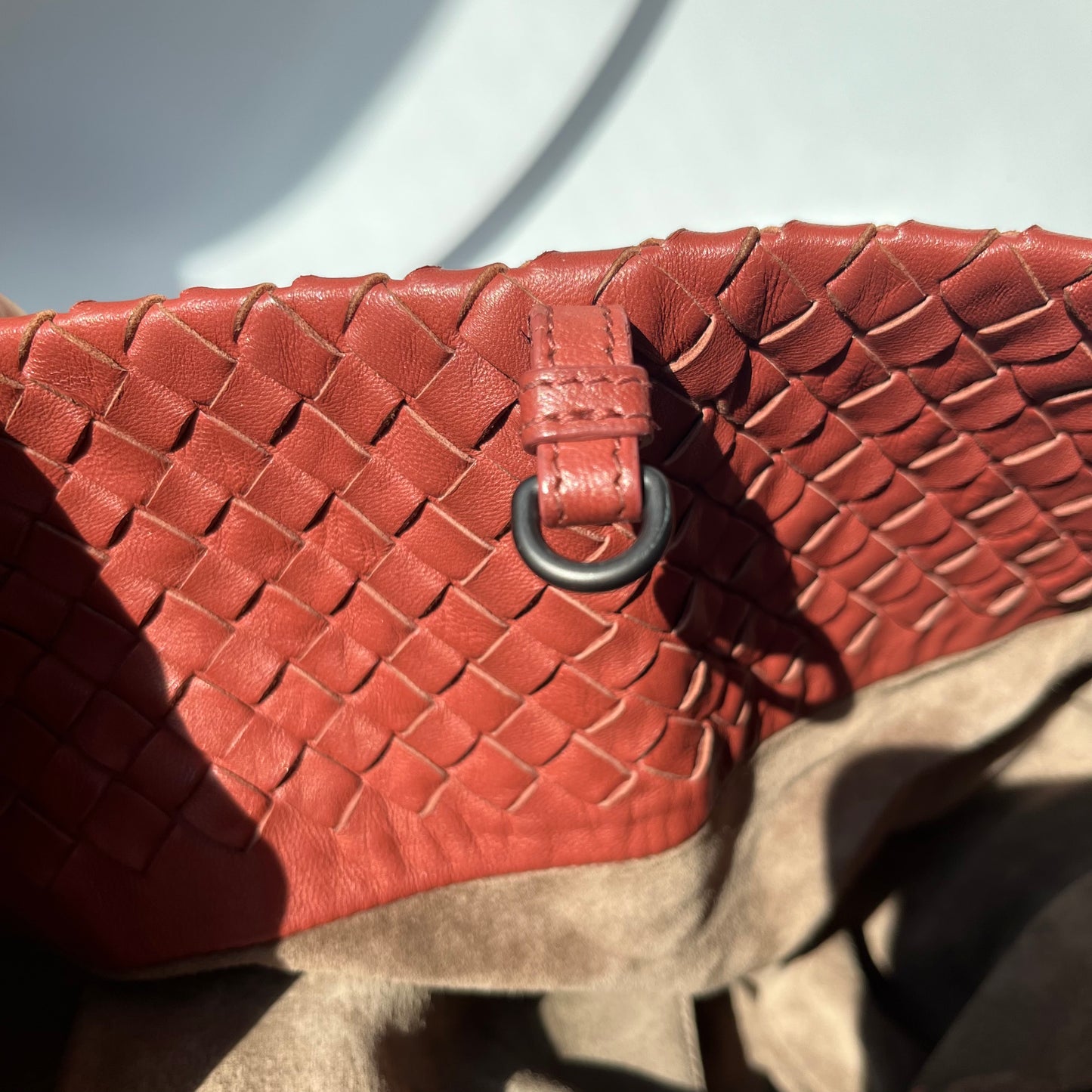 Bottega Veneta Cesta Tote Nappa Intrecciato Leather Brick Red 37cm