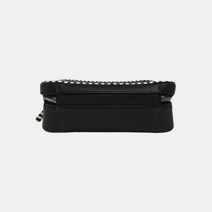 Chanel Filigree Medium Vanity Case Black and White Happy Stitch Top Handle with Chain