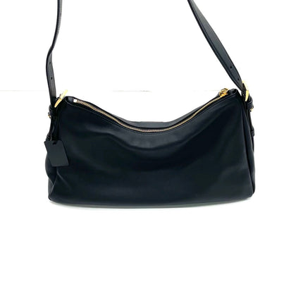 Prada Aimée Black Large Calfskin Leather Shoulder Bag