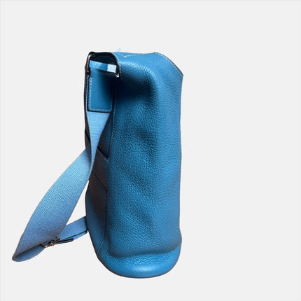 Hermès Taurillon Clemence Good News 28 PM Blue Jeans Hobo Crossbody Bag