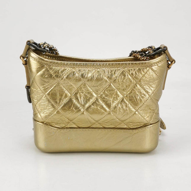 Chanel Gabrielle Hobo 2019 Gold Leather Small Crossbody Bag