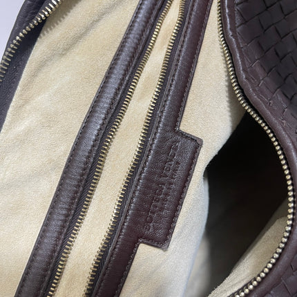Bottega Veneta Hobo Bag Large Dark Chocolate Brown Lambskin leather 50cm