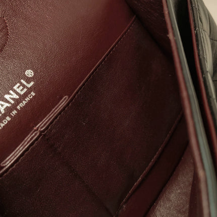 Chanel Timeless Classic Flap Medium Black Lambskin Leather Silver Hardware, 2006-08