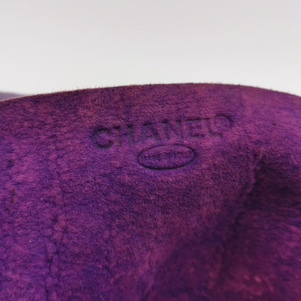 Chanel 2.55 Flap Vintage Chocolate Bar Purple Suede Crossbody Messenger Bag