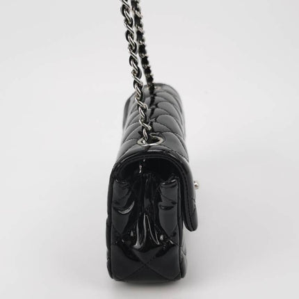 Sold Chanel Classic Flap Rectangular Super Mini Black Patent Leather Silver Hardware