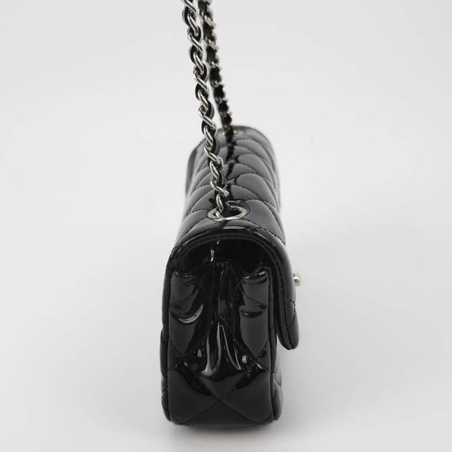Sold Chanel Classic Flap Rectangular Super Mini Black Patent Leather Silver Hardware