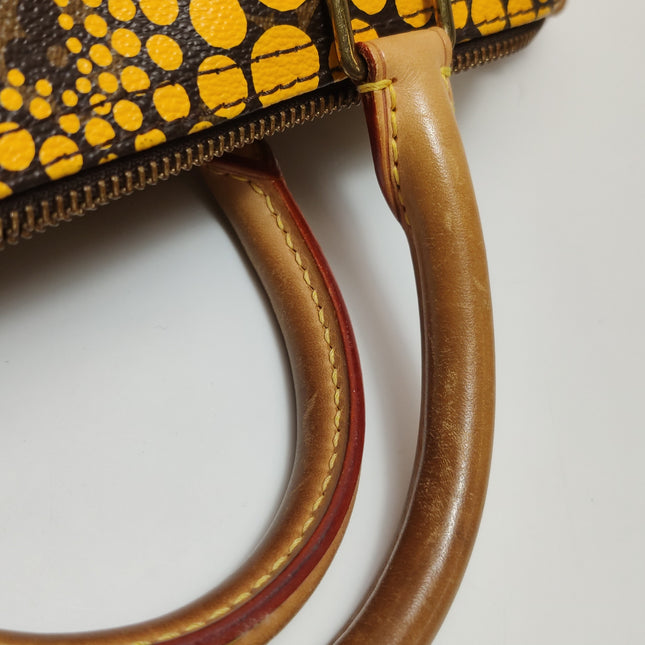 Louis Vuitton Kusama Town Speedy 30 Yellow Top Handle Bag