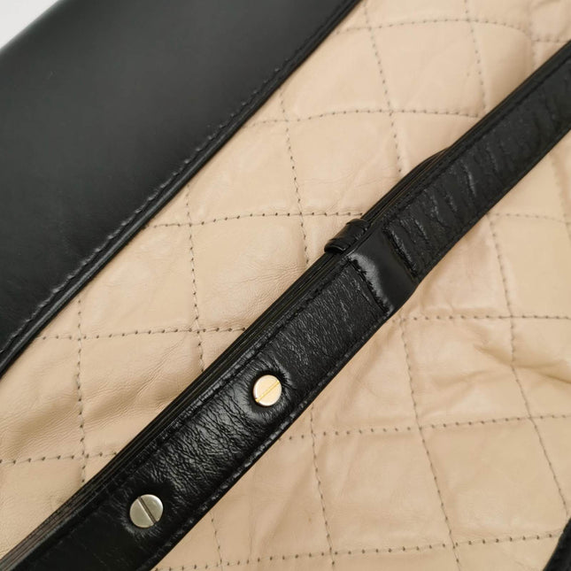 Chanel Gabrielle Hobo 2019 Beige and Black Leather Medium Crossbody Bag