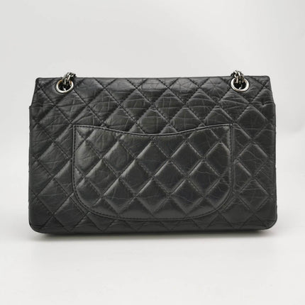 Sold Chanel 2.55 Flap Bag Large Shiny Calfskin Leather Black