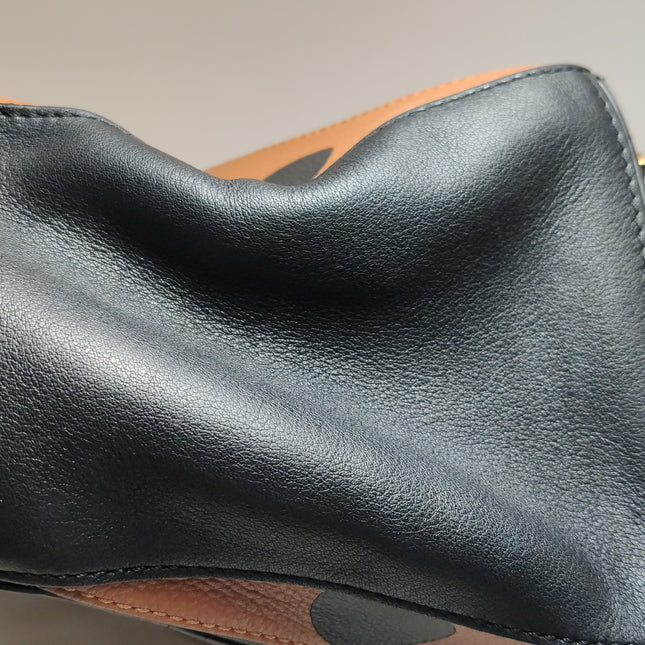 Loewe Puzzle Medium Polka Dots Brown Black Leather