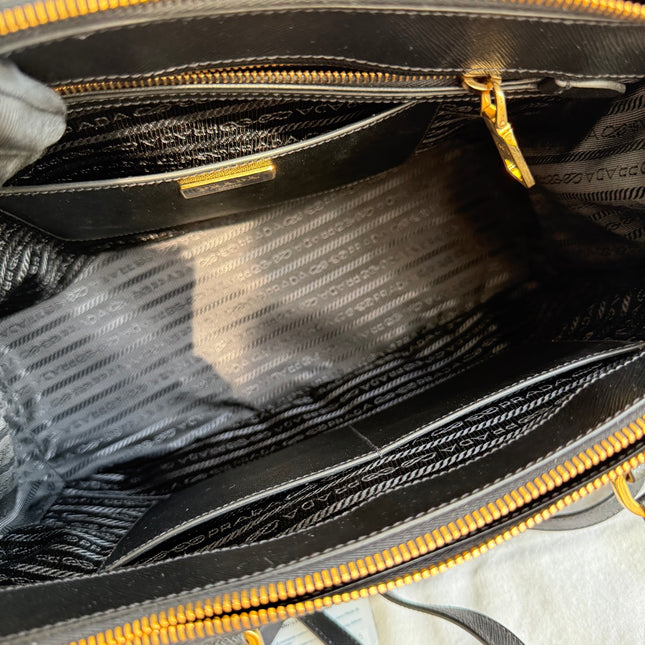 Prada Galleria Saffiano Leather Large Black with Strap