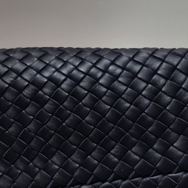 Bottega Veneta Cabat MM Intreccio Leather Tote Bag Navy 40cm