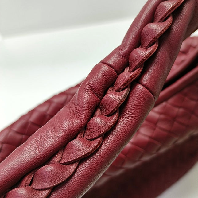Bottega Veneta Belly Hobo Intrecciato Red Burgundy Medium 40cm