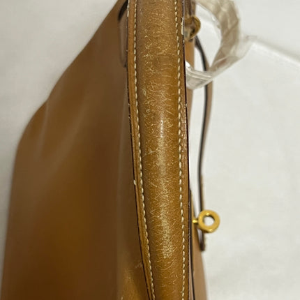 Hermes Kelly 32 Retourne 1976 Gold Box Leather Gold Hardware