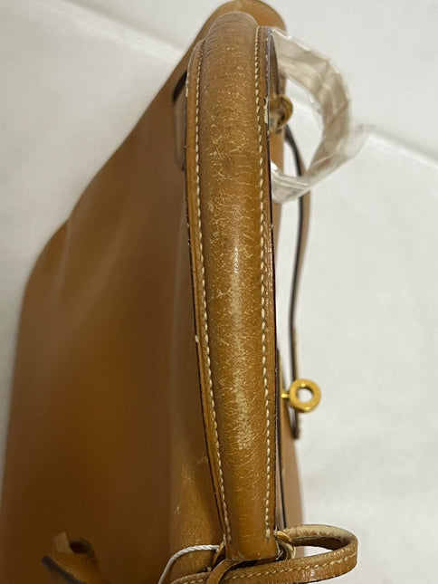 Hermes Kelly 32 Retourne 1976 Gold Box Leather Gold Hardware
