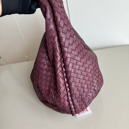 Sold Bottega Veneta Belly Hobo Intrecciato Burgundy Large 50cm