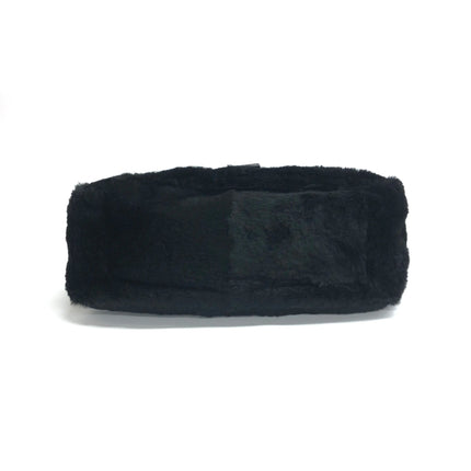 Fendi Mamma Baguette Black Faux Fur Shoulder Bag