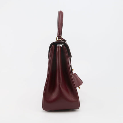 Celine 16 Bag Medium Burgundy Smooth Calfskin Leather With Strap