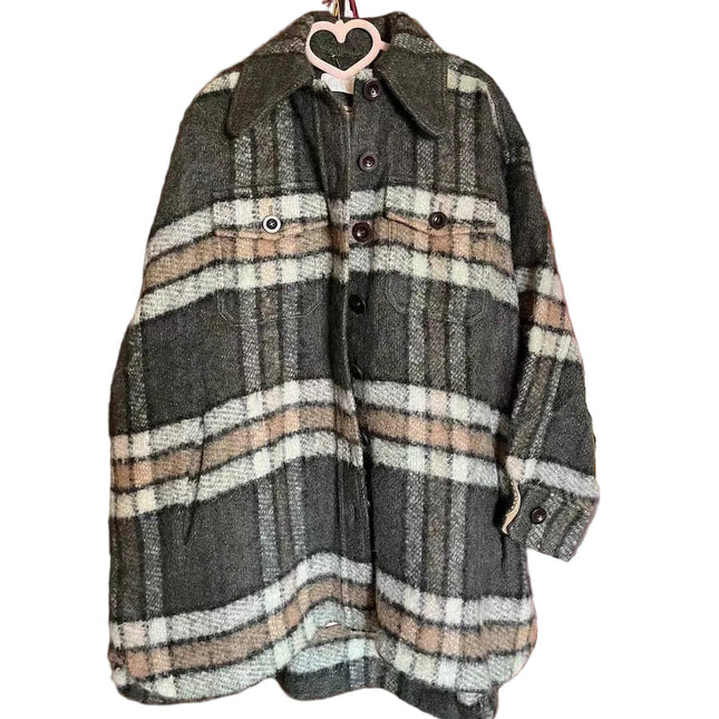 Chloé 2017 Fall/Winter Green Mohair Plaid Coat Oversized Fit Size S-Luxbags