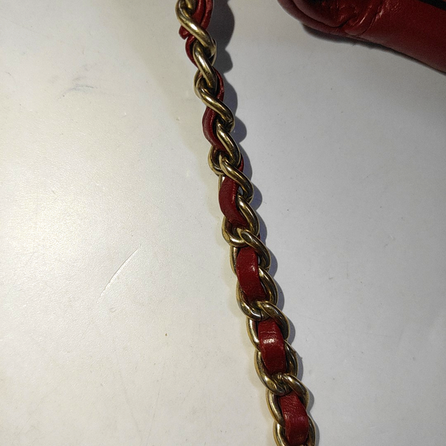 Chanel Business Affinity Medium Red Caviar Leather Top Handle Crossbody Bag