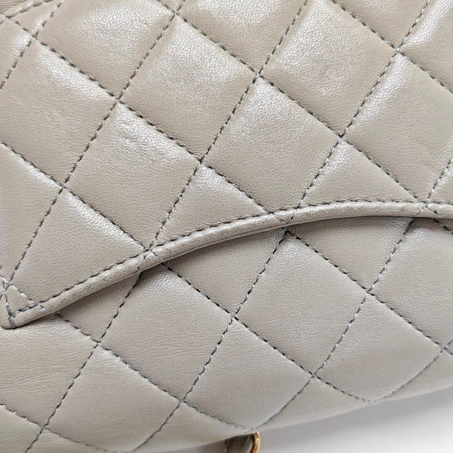 Chanel Classic Flap Rectangular Mini Grey Lambskin Leather Gold Hardware Microchip
