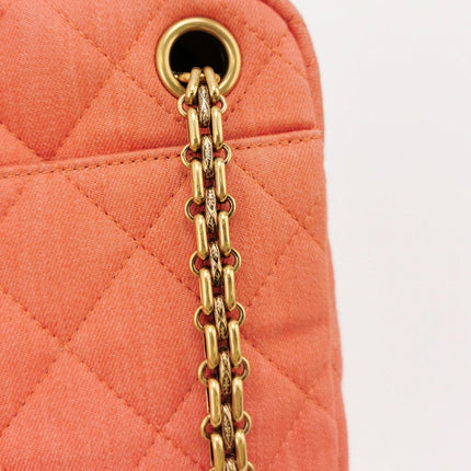 Sold Chanel 2016 Canvas Quilted Small 2.55 Mademoiselle Camera Case Bag Orange