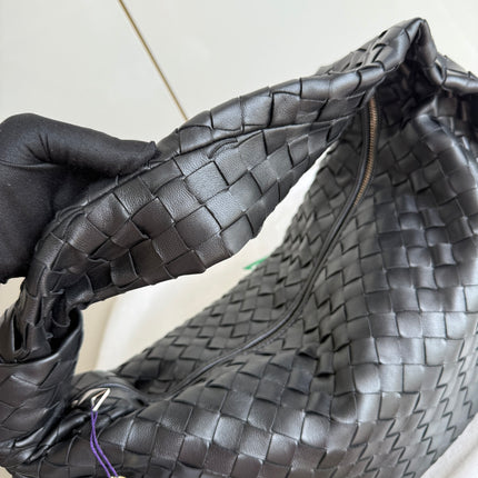 Bottega Veneta Jodie Small Black Lambskin Leather Silver Hardware