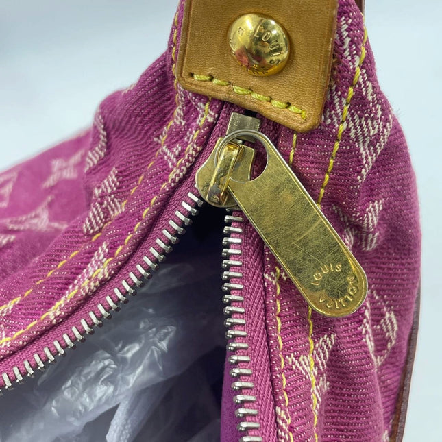 Louis Vuitton Monogram Pink Denim Baggy PM Shoulder Bag
