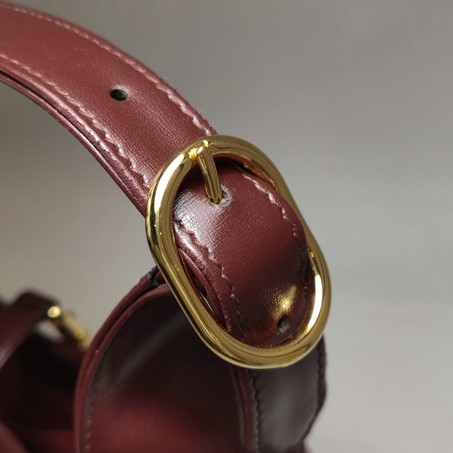 Gucci Jackie 1961 Small Burgundy Suede and Leather Bag