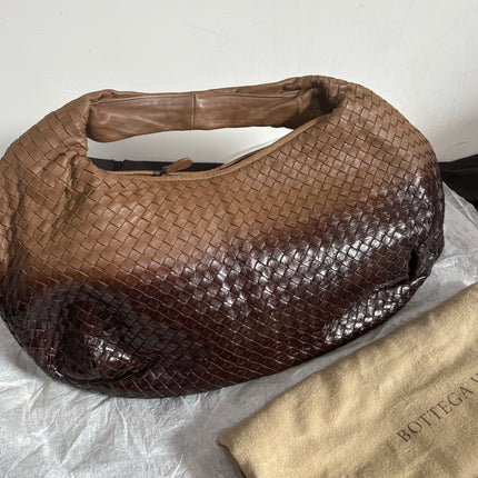 Bottega Veneta Belly Hobo Intreccio Leather Two-tone Brown Large 50cm