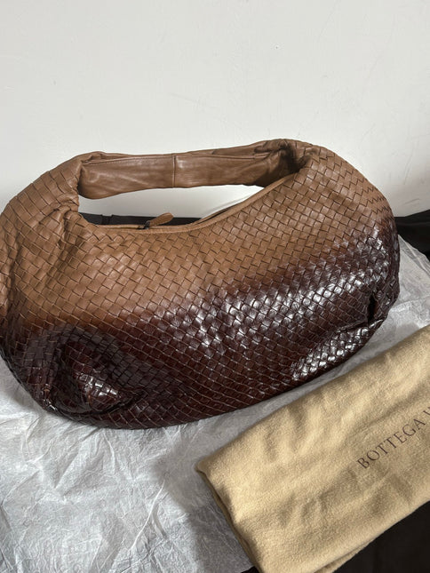 Bottega Veneta Belly Hobo Intreccio Leather Two-tone Brown Large 50cm