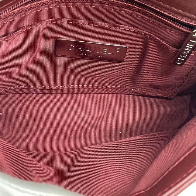 Chanel Flap Bag Mini Burgundy Lambskin Leather Gold & Silver Hardware 2019