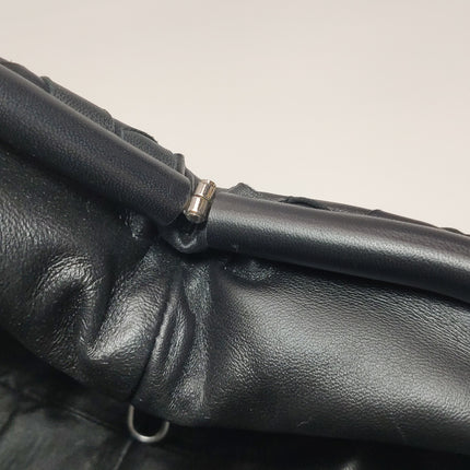 Bottega Veneta Pouch Large Intrecciato Black Calfskin Leather Clutch