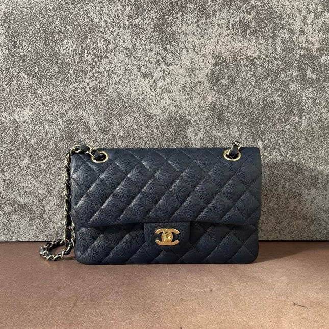 Chanel Classic Flap Small Navy Caviar Leather Gold Hardware, 2021-Luxbags