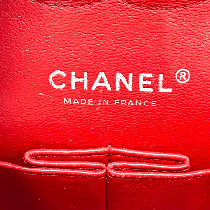 Chanel Classic Flap Medium Red Lambskin Leather with Silver Hardware 2012-13