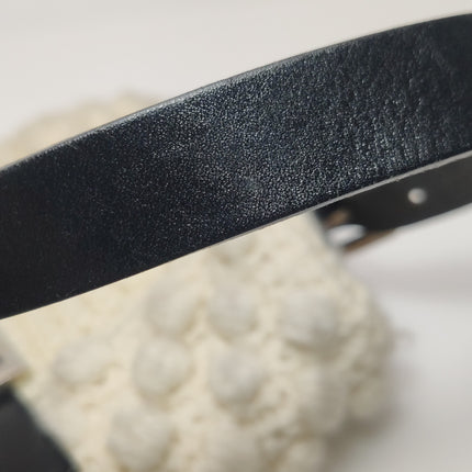 Fendi Baguette Bag White Crochet Knit Wool Pompom Shoulder Bag