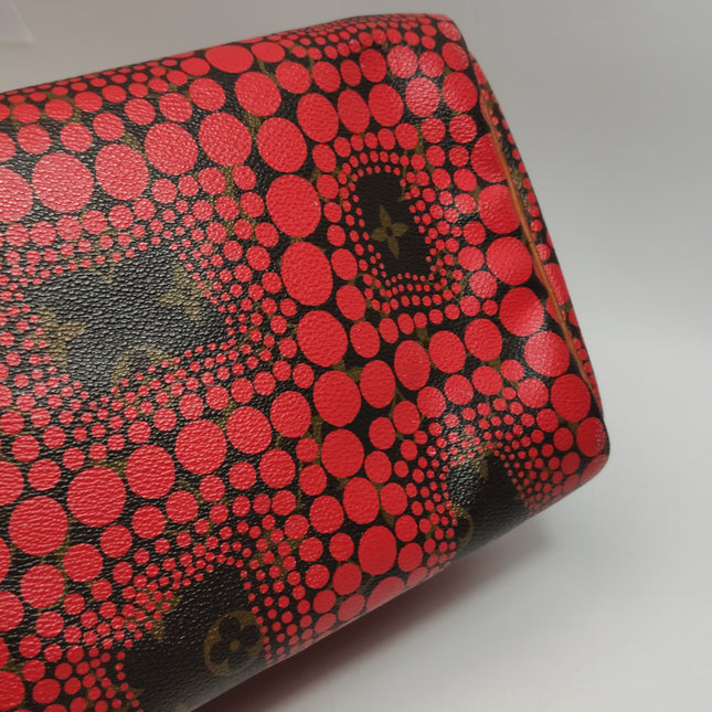 Louis Vuitton x Yayoi Kusama Limited Edition Speedy 30 Red Top Handle Bag