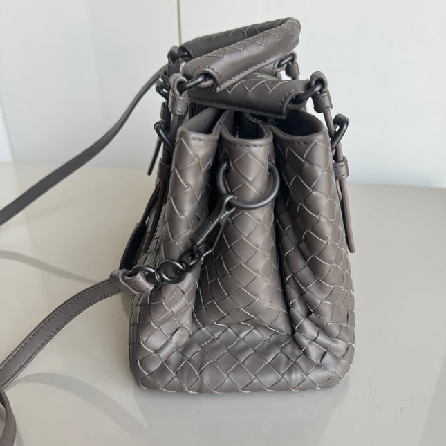 Bottega Veneta Roma Handbag Bag Intrecciato Nappa Leather Grey Mini 25cm